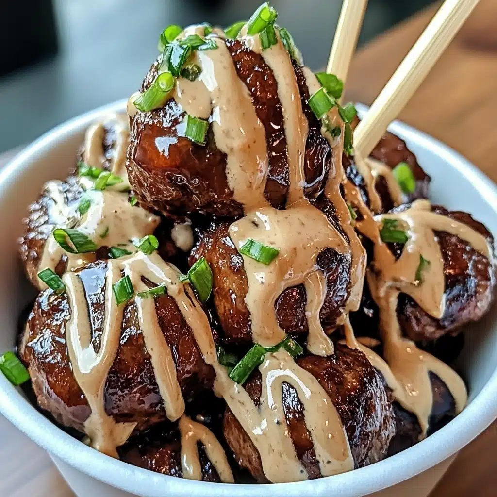 Korean BBQ Meatballs with Spicy Mayo Dip Recipe - Recipe Image