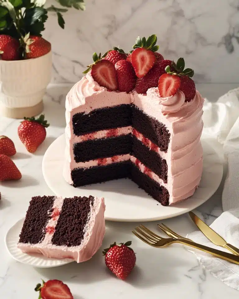 Decadent Strawberry Chocolate Layer Cake Recipe