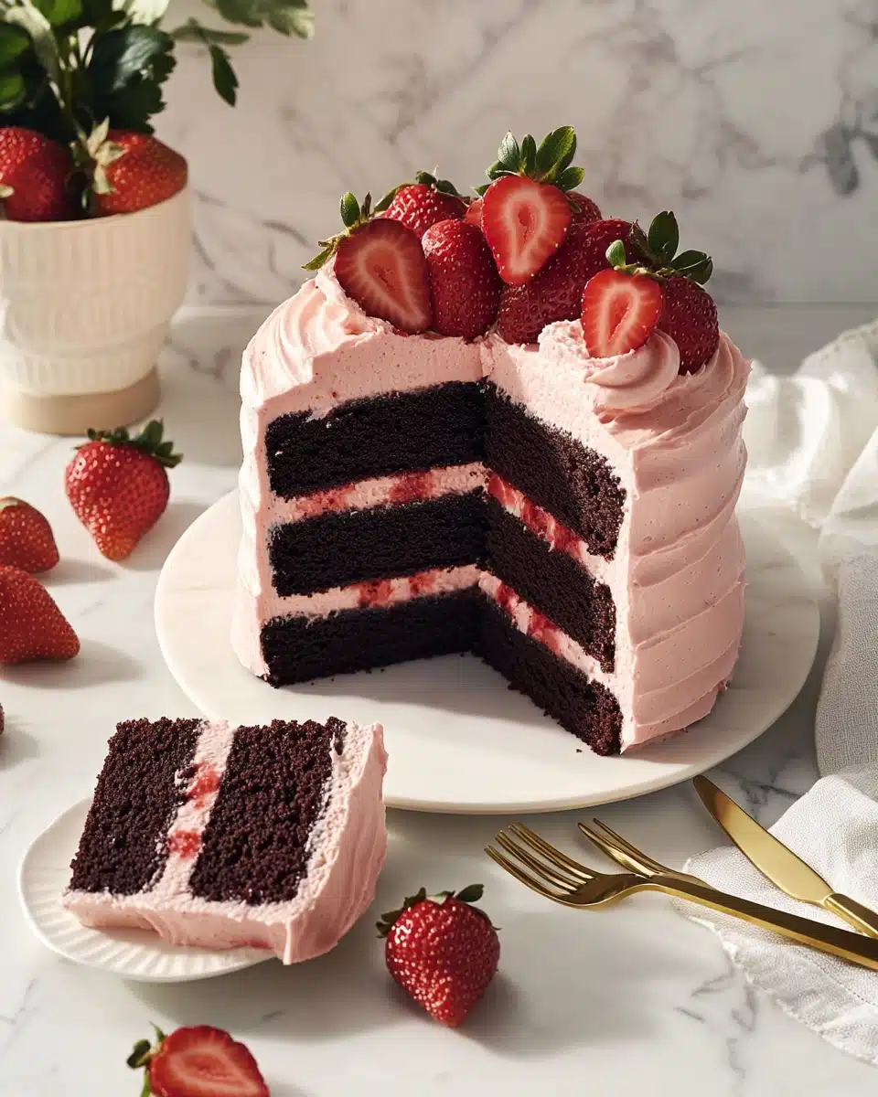 Decadent Strawberry Chocolate Layer Cake Recipe