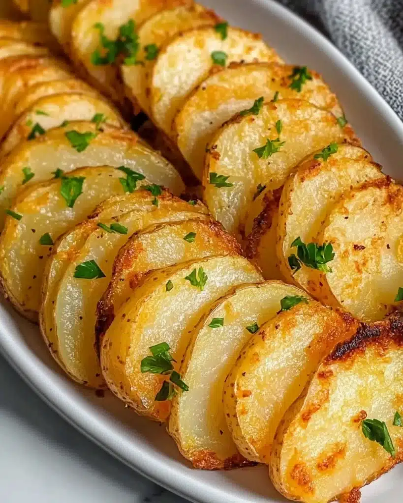 Crispy Garlic Herb Air Fryer Potato Slices Recipe