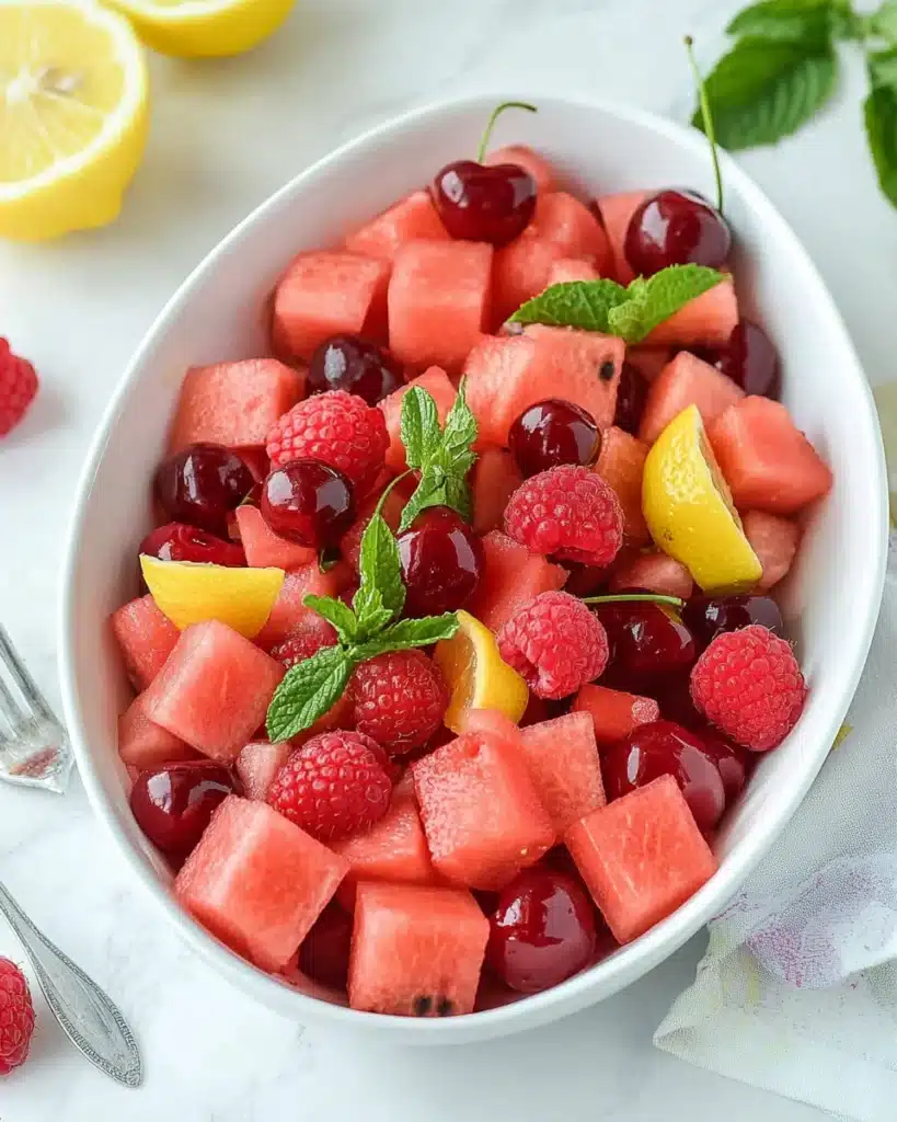Berry Watermelon Salad With Mint Lime Dressing Recipe