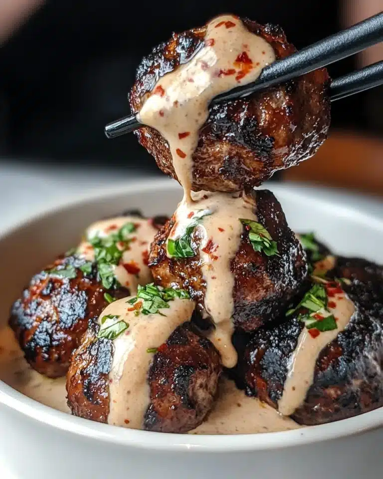 Korean BBQ Meatballs with Spicy Mayo Dip Recipe