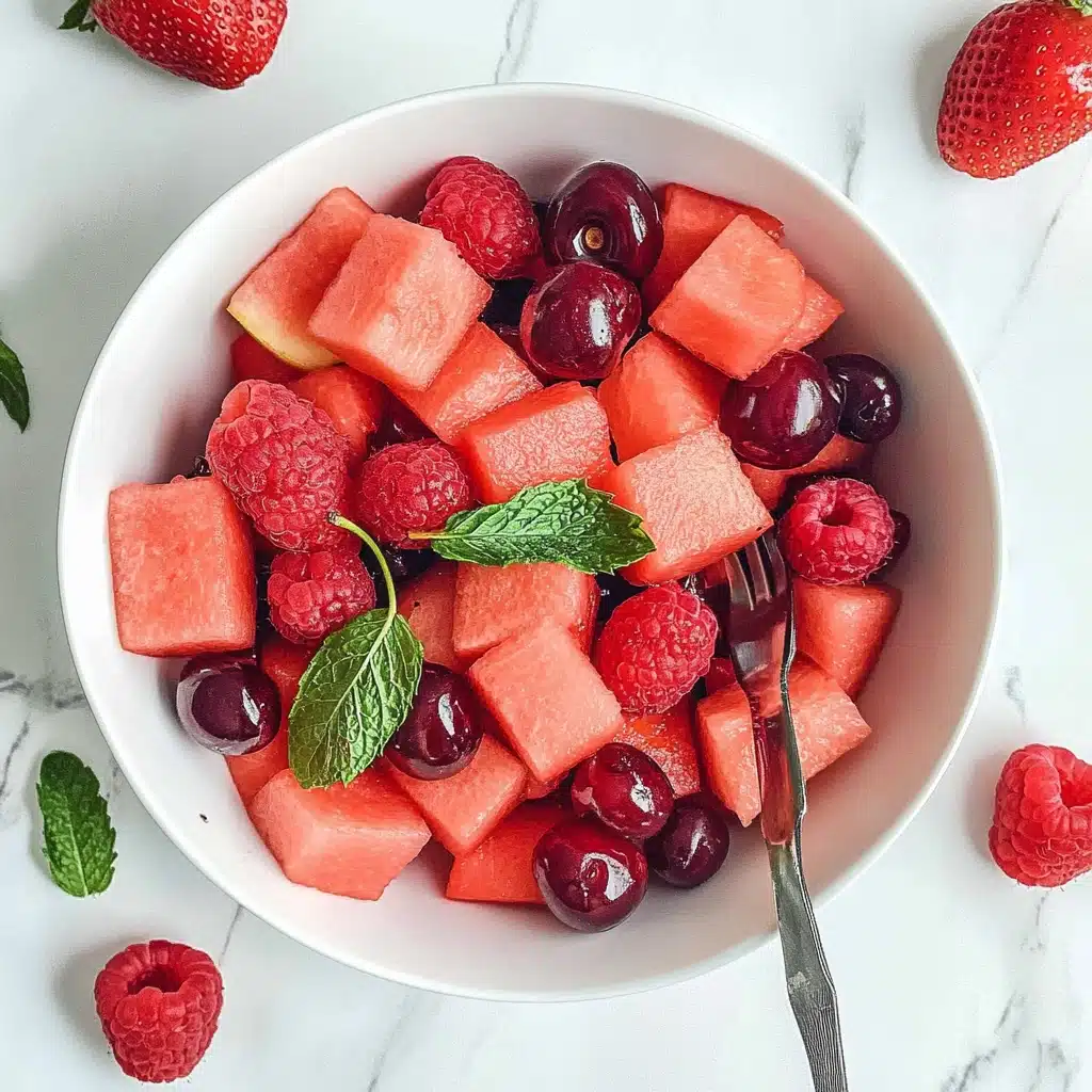 Berry Watermelon Salad With Mint Lime Dressing Recipe - Recipe Image