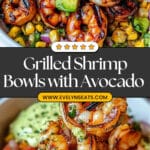Grilled Shrimp Bowl with Avocado, Corn Salsa & Creamy Garlic Sauce Recipe