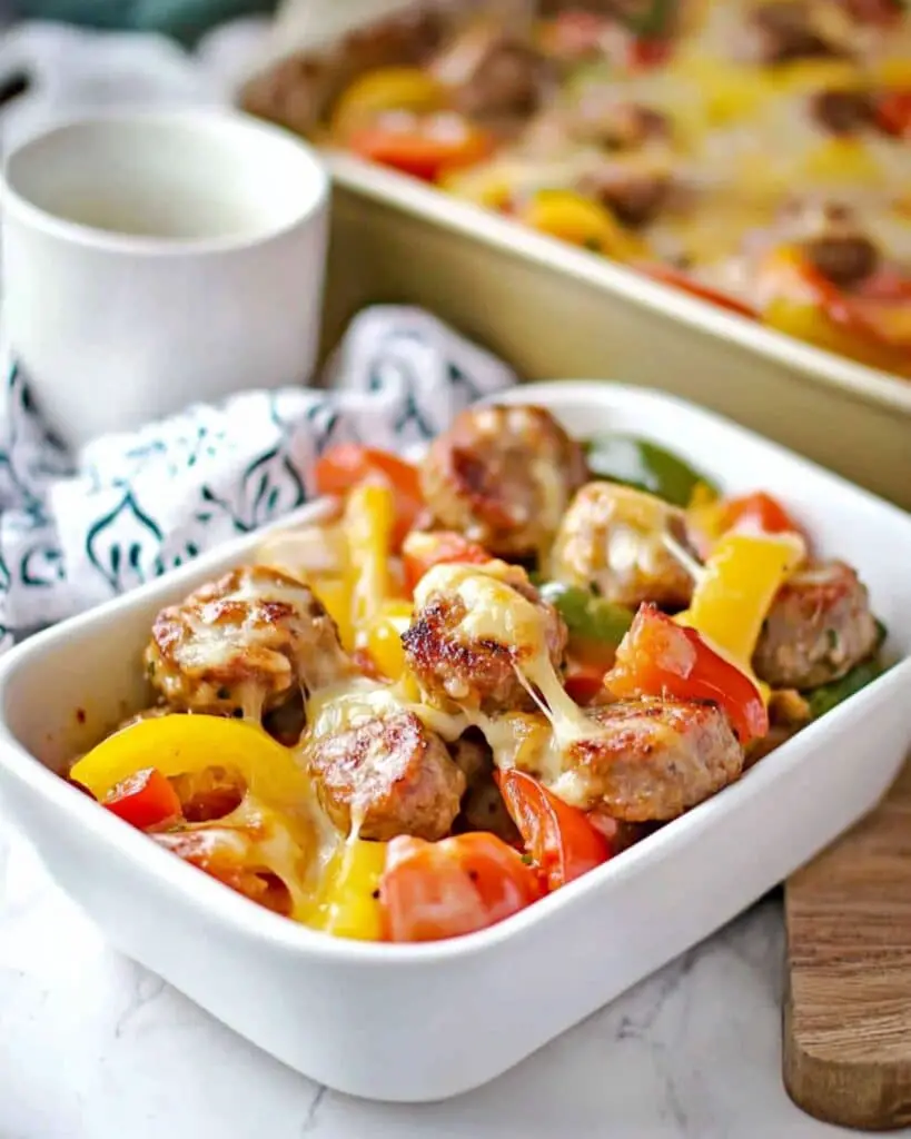Cheesy Italian Sausage Bake with Peppers Recipe