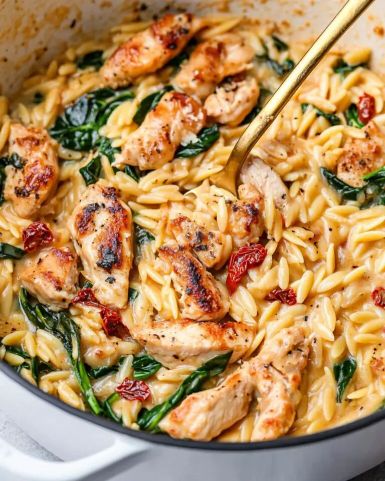 Creamy Sun-Dried Tomato Chicken Orzo Recipe