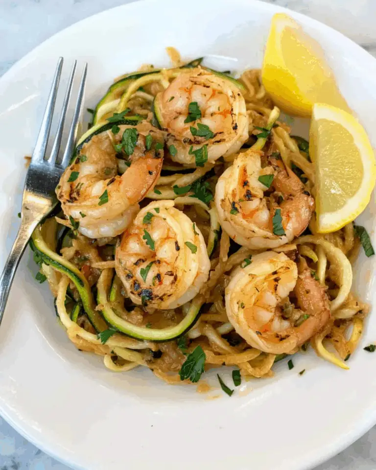 Lemon Garlic Butter Shrimp with Zoodles Recipe