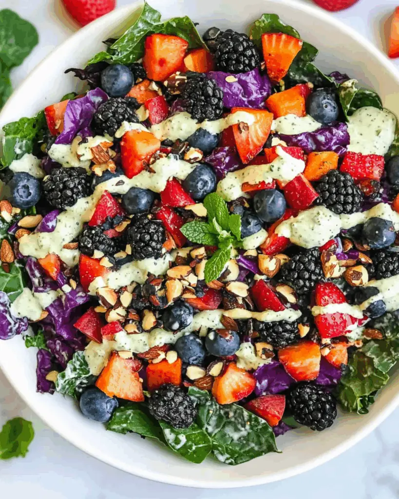 Superfood Berry Salad with Creamy Lemon Herb Dressing Recipe