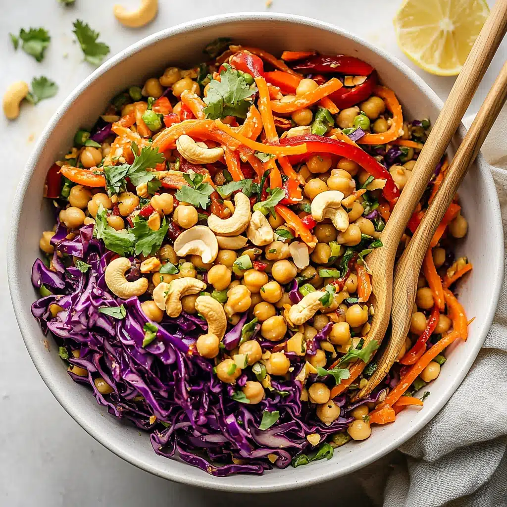 Chopped Thai-Inspired Chickpea Salad with Curry Peanut Dressing Recipe - Recipe Image