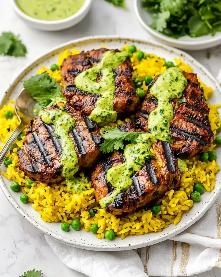 Peruvian Chicken and Rice with Green Sauce Recipe