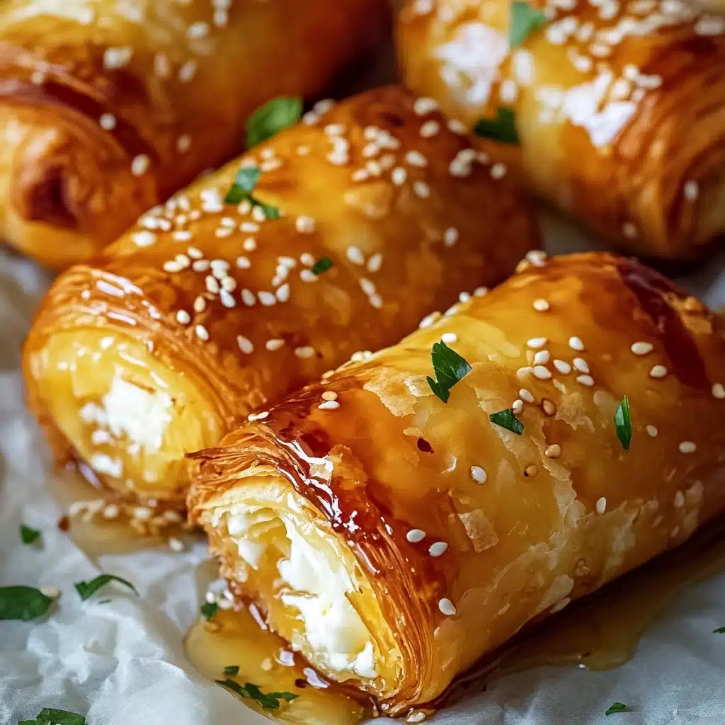 Oven Fried Feta Rolls with Chili Honey Recipe - Recipe Image