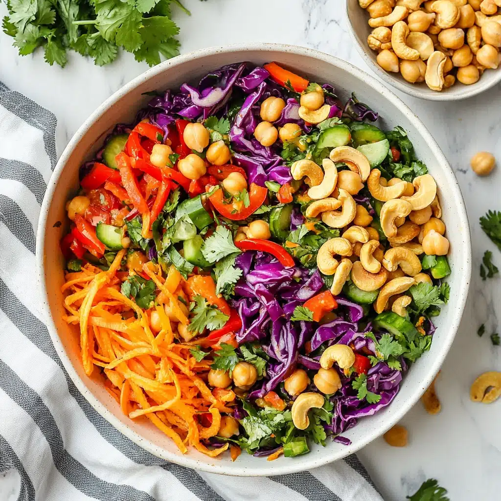 Chopped Thai-Inspired Chickpea Salad with Curry Peanut Dressing Recipe - Recipe Image