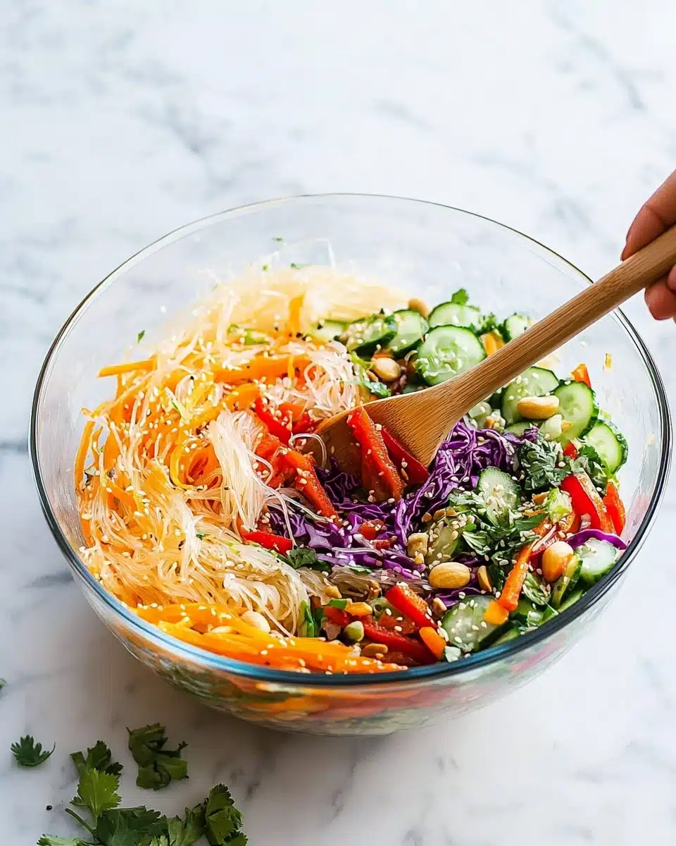 Spring Roll Salad with Spicy Ginger Dressing Recipe