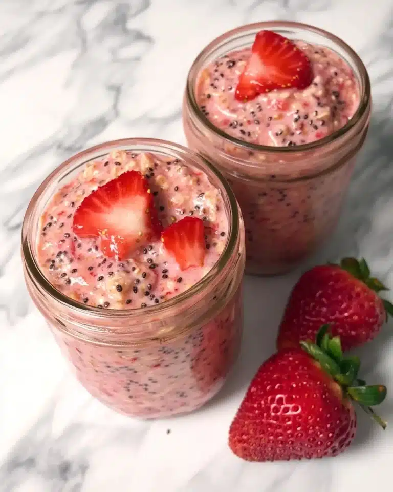 Strawberries and Cream Overnight Oats Recipe