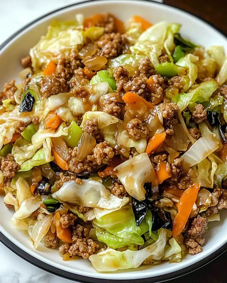Easy Asian Ground Beef and Cabbage Stir Fry Recipe