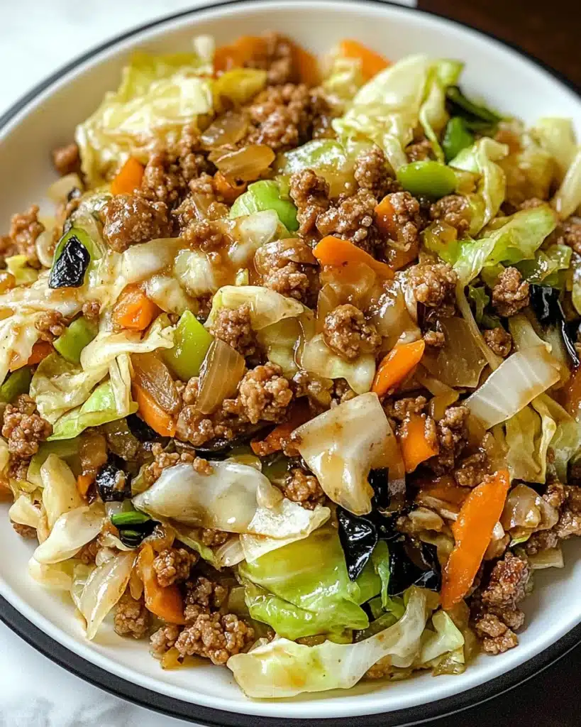 Easy Asian Ground Beef and Cabbage Stir Fry Recipe
