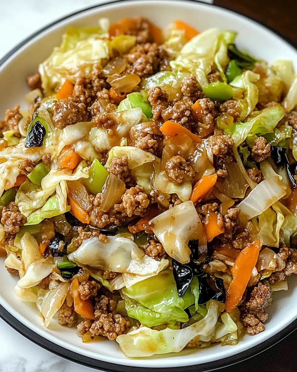 Easy Asian Ground Beef and Cabbage Stir Fry Recipe