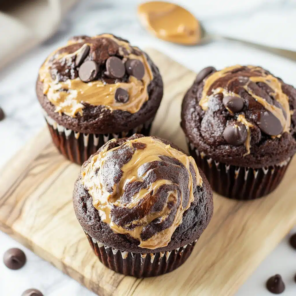 Chocolate Peanut Butter Banana Muffins Recipe - Recipe Image