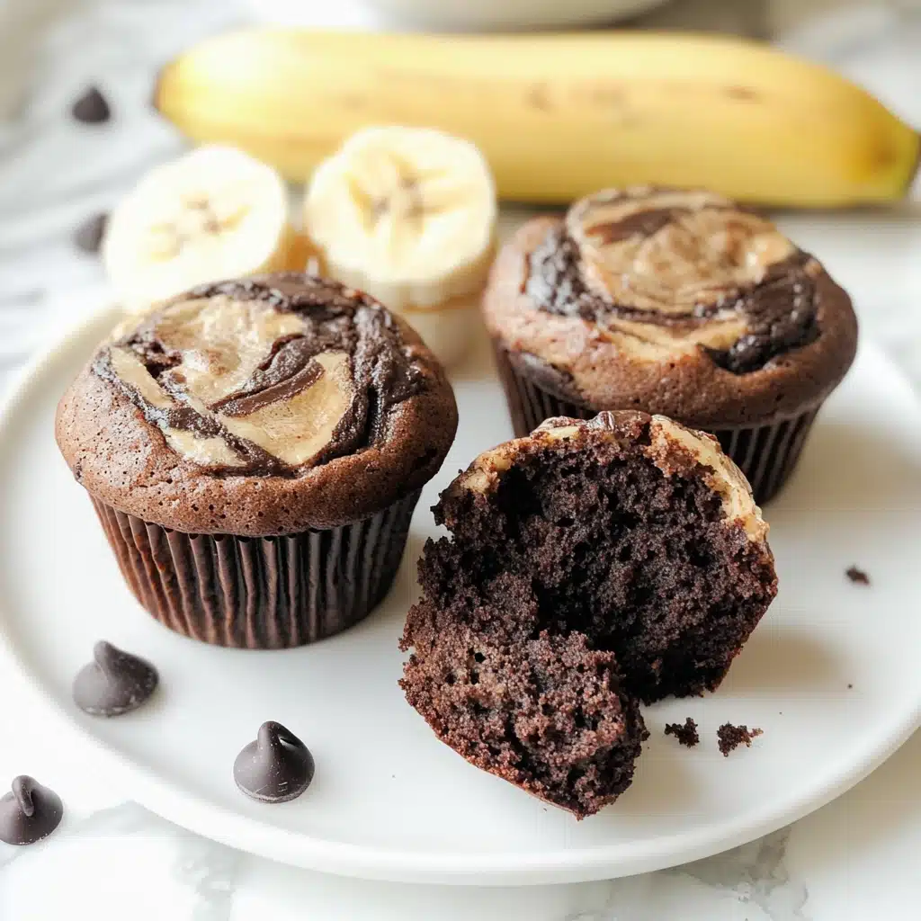 Chocolate Peanut Butter Banana Muffins Recipe - Recipe Image