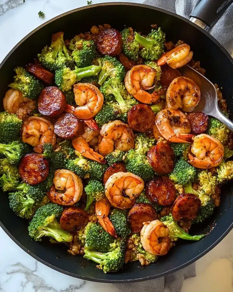Honey Garlic Shrimp, Sausage, and Broccoli Recipe