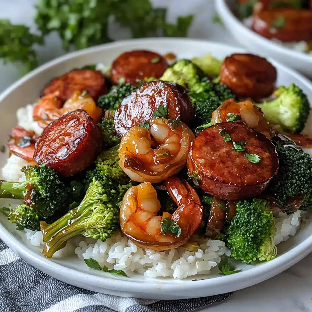 Honey Garlic Shrimp, Sausage, and Broccoli Recipe - Recipe Image