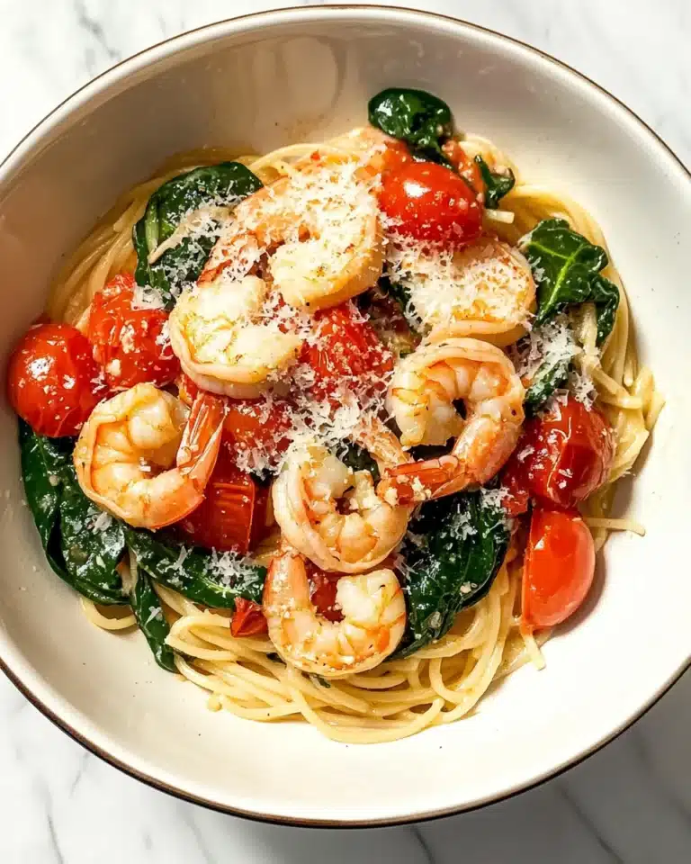 Tomato Spinach Shrimp Pasta Recipe