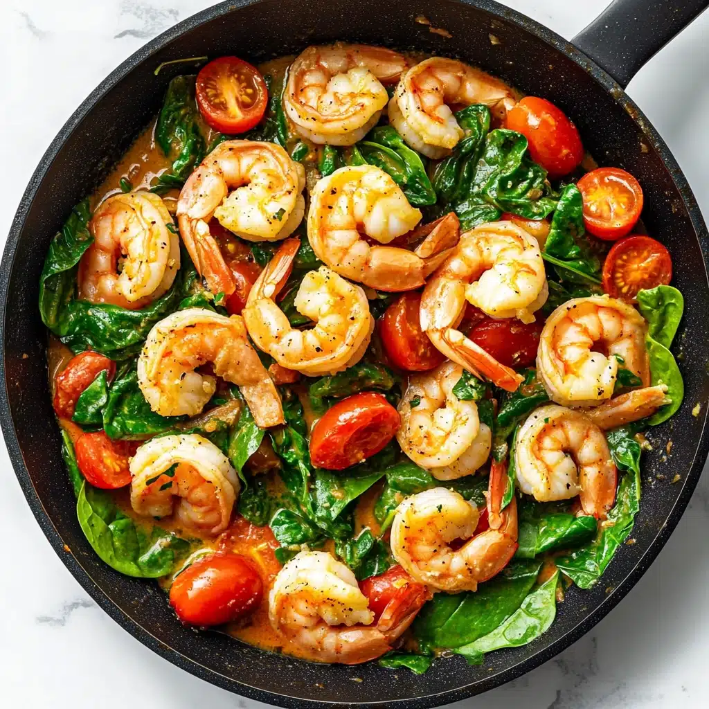 Tomato Spinach Shrimp Pasta Recipe - Recipe Image
