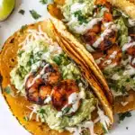 Spicy Shrimp Tacos with Garlic Cilantro Lime Slaw Recipe