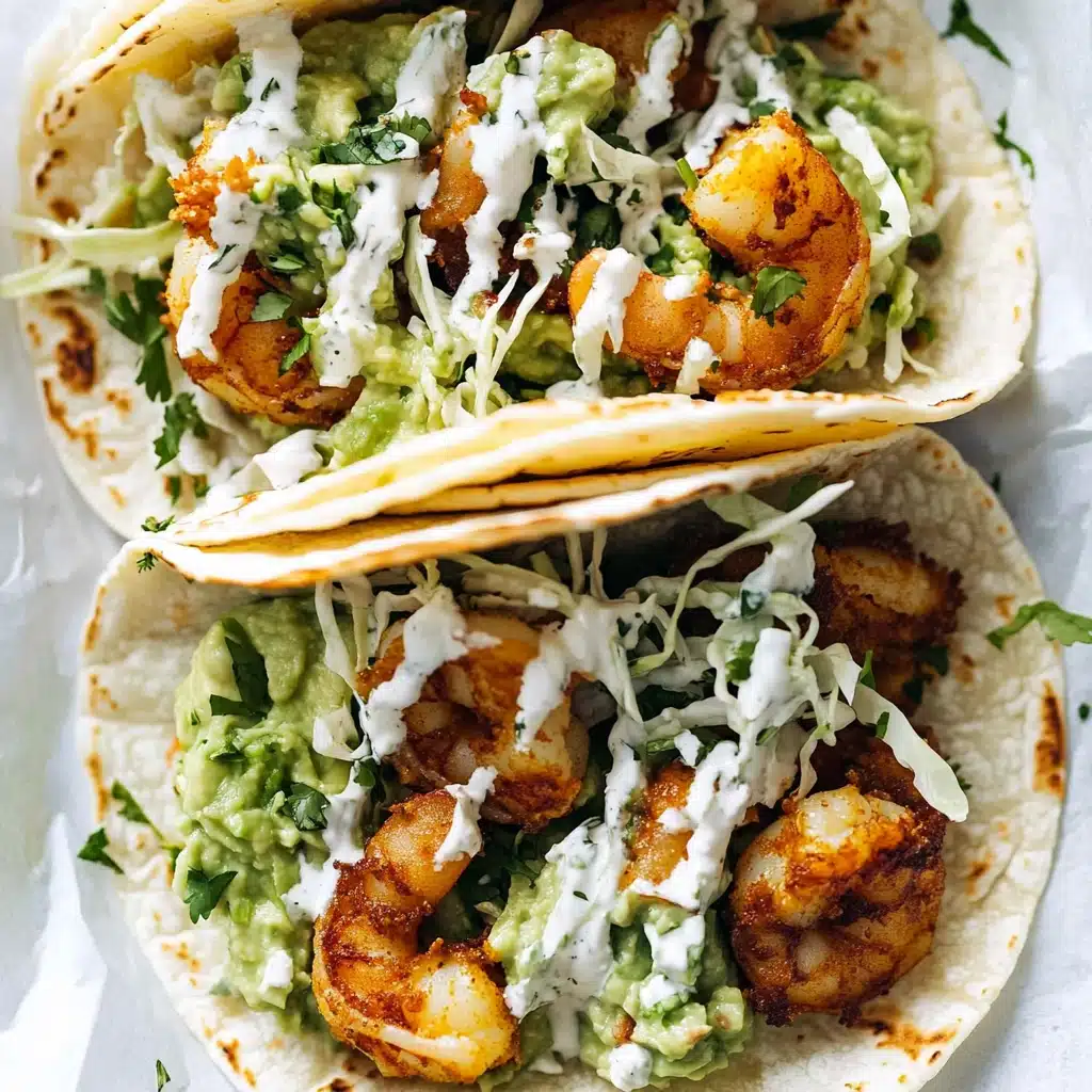Spicy Shrimp Tacos with Garlic Cilantro Lime Slaw Recipe - Recipe Image