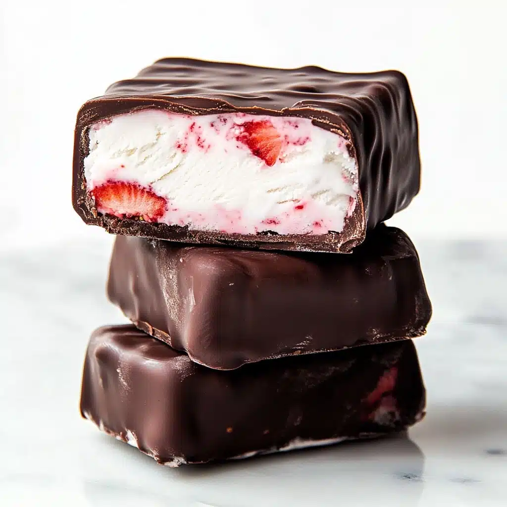 Chocolate Strawberry Frozen Yogurt Bars Recipe - Recipe Image
