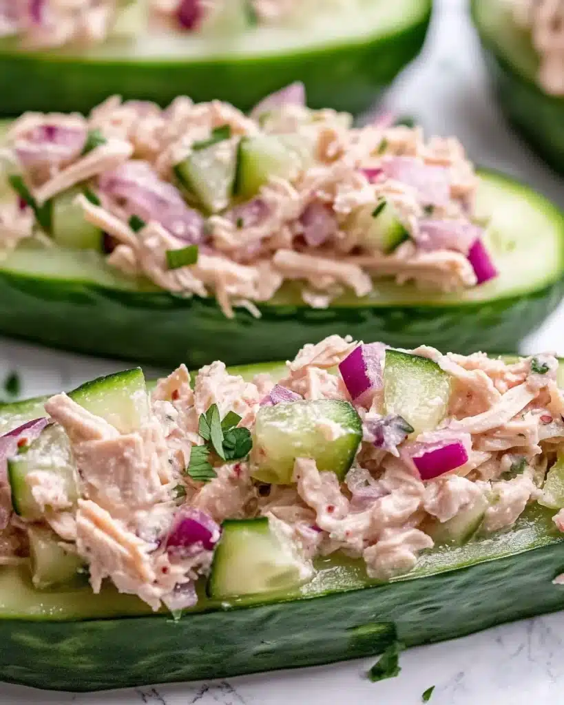 Tuna Cucumber Boats Recipe