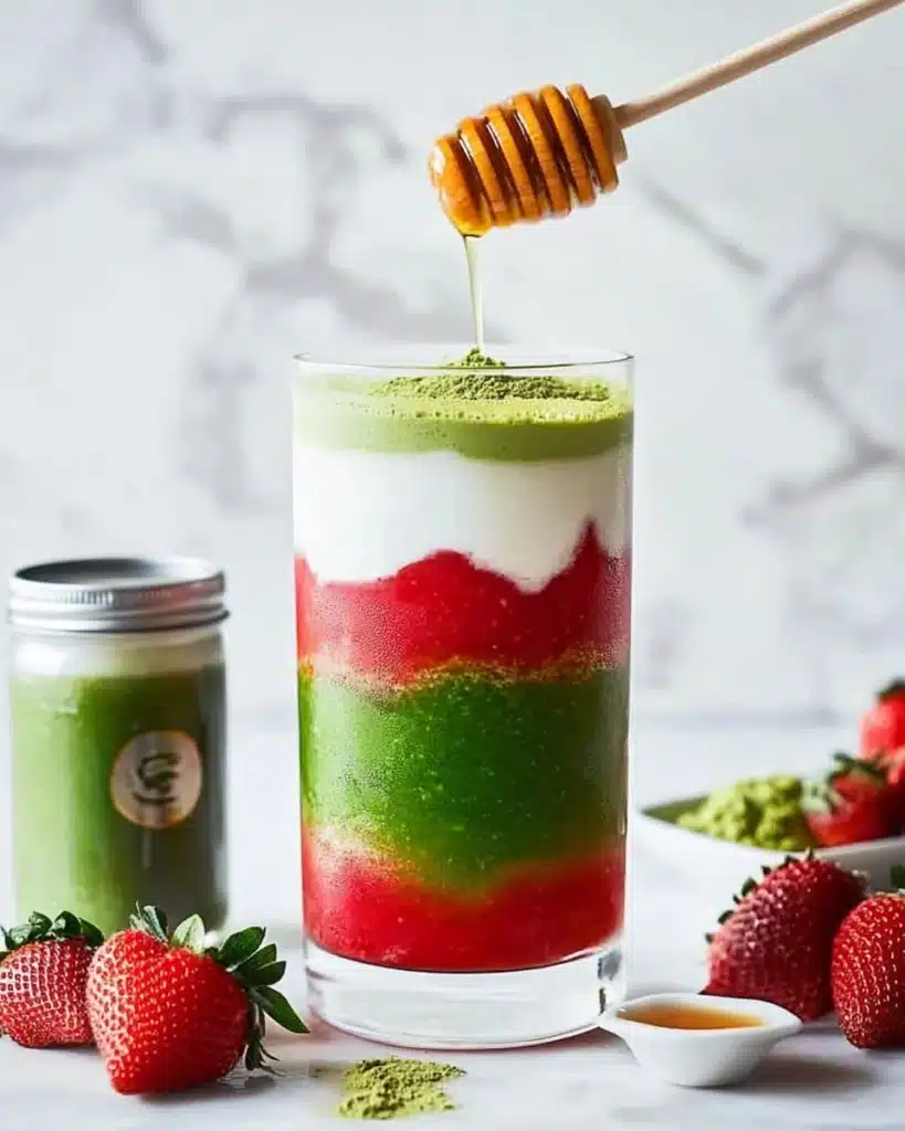 Iced Strawberry Matcha Latte Recipe