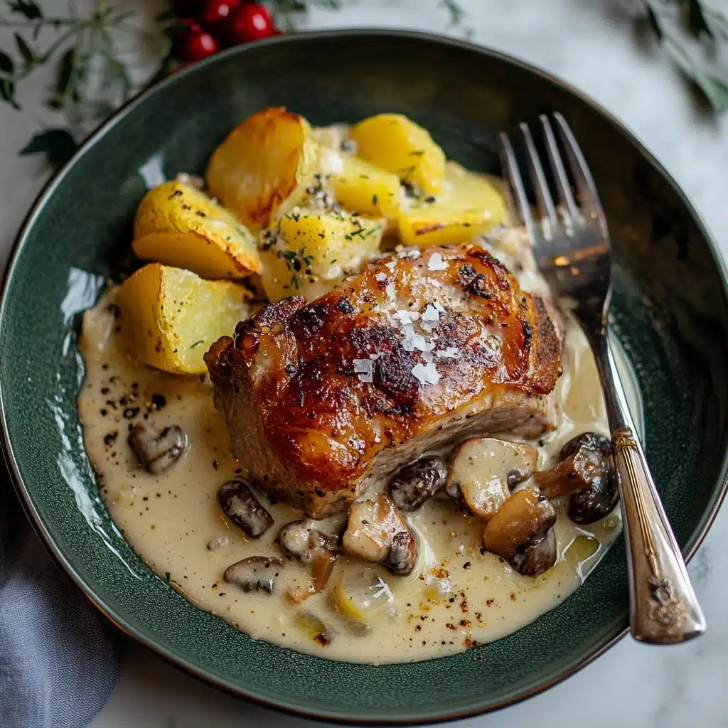Herb Roasted Chicken in Creamy White Wine Sauce Recipe - Recipe Image