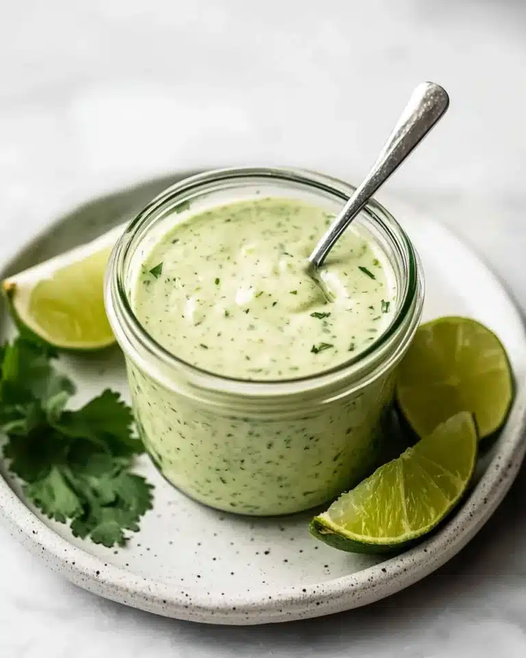 Creamy Garlic Lime Cilantro Sauce Recipe