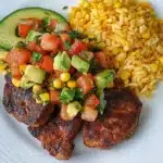 Blackened Chicken with Avocado Corn Topping Recipe