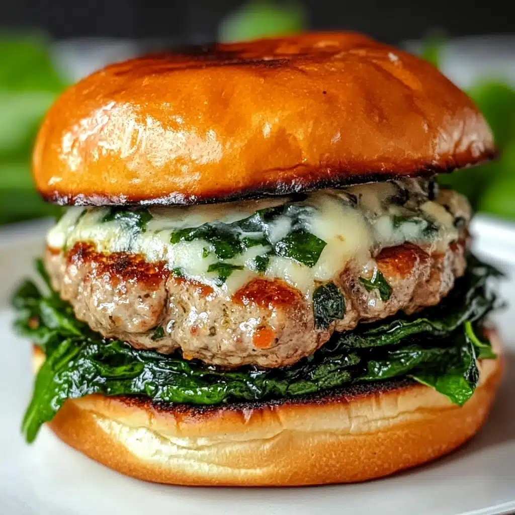 White Cheddar and Spinach Chicken Burgers Recipe - Recipe Image