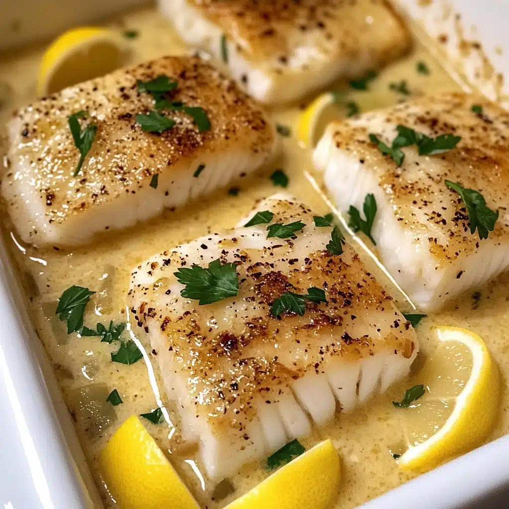 Creamy Lemon Garlic Baked Cod Recipe - Recipe Image