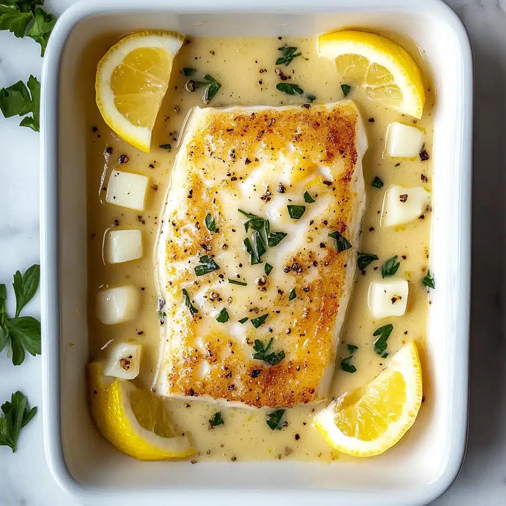 Creamy Lemon Garlic Baked Cod Recipe - Recipe Image