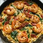 Creamy Shrimp Orzo with Sun-Dried Tomatoes and Spinach Recipe