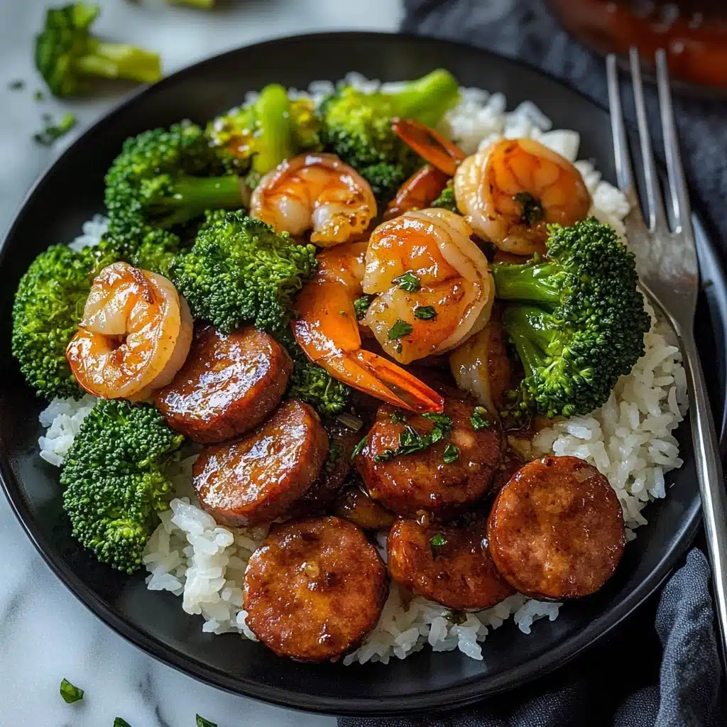 Honey Garlic Shrimp, Sausage, and Broccoli Recipe - Recipe Image