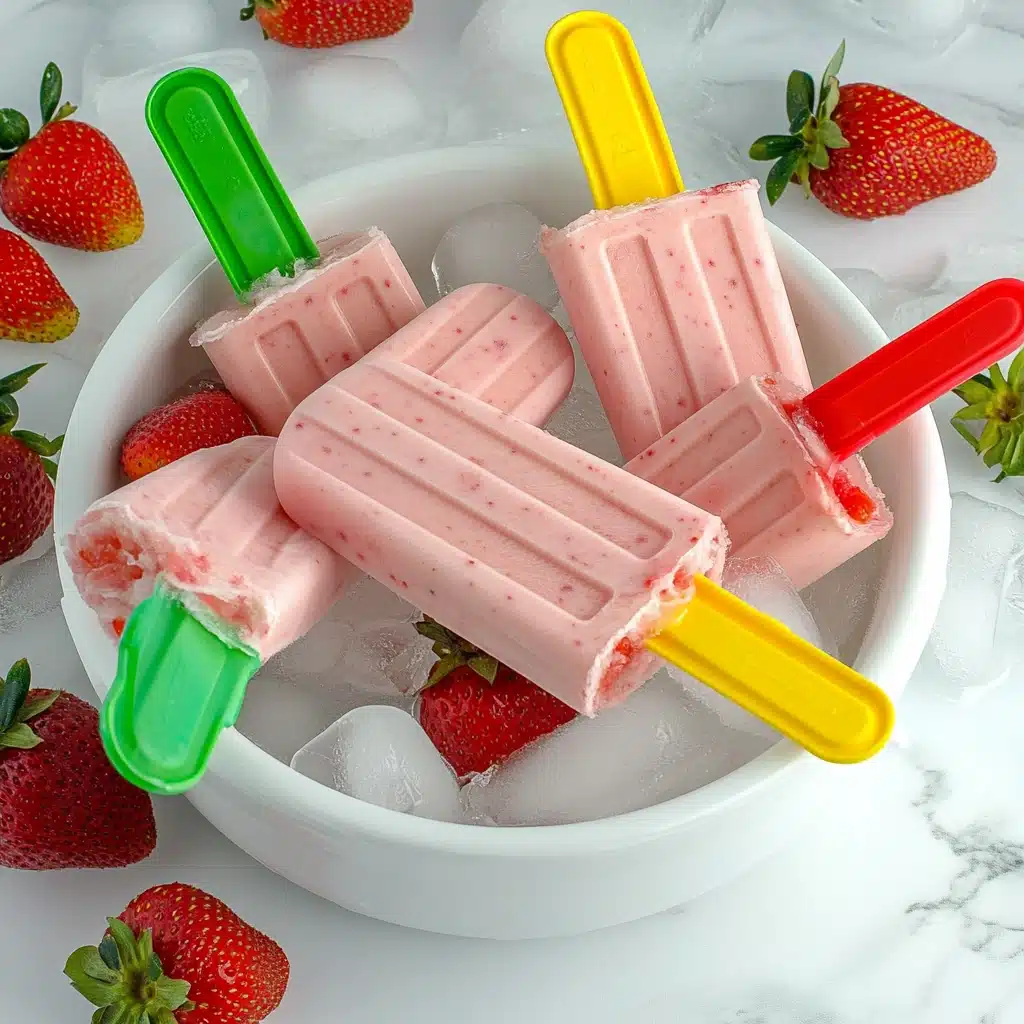 Homemade Strawberry Cheesecake Popsicles Recipe - Recipe Image