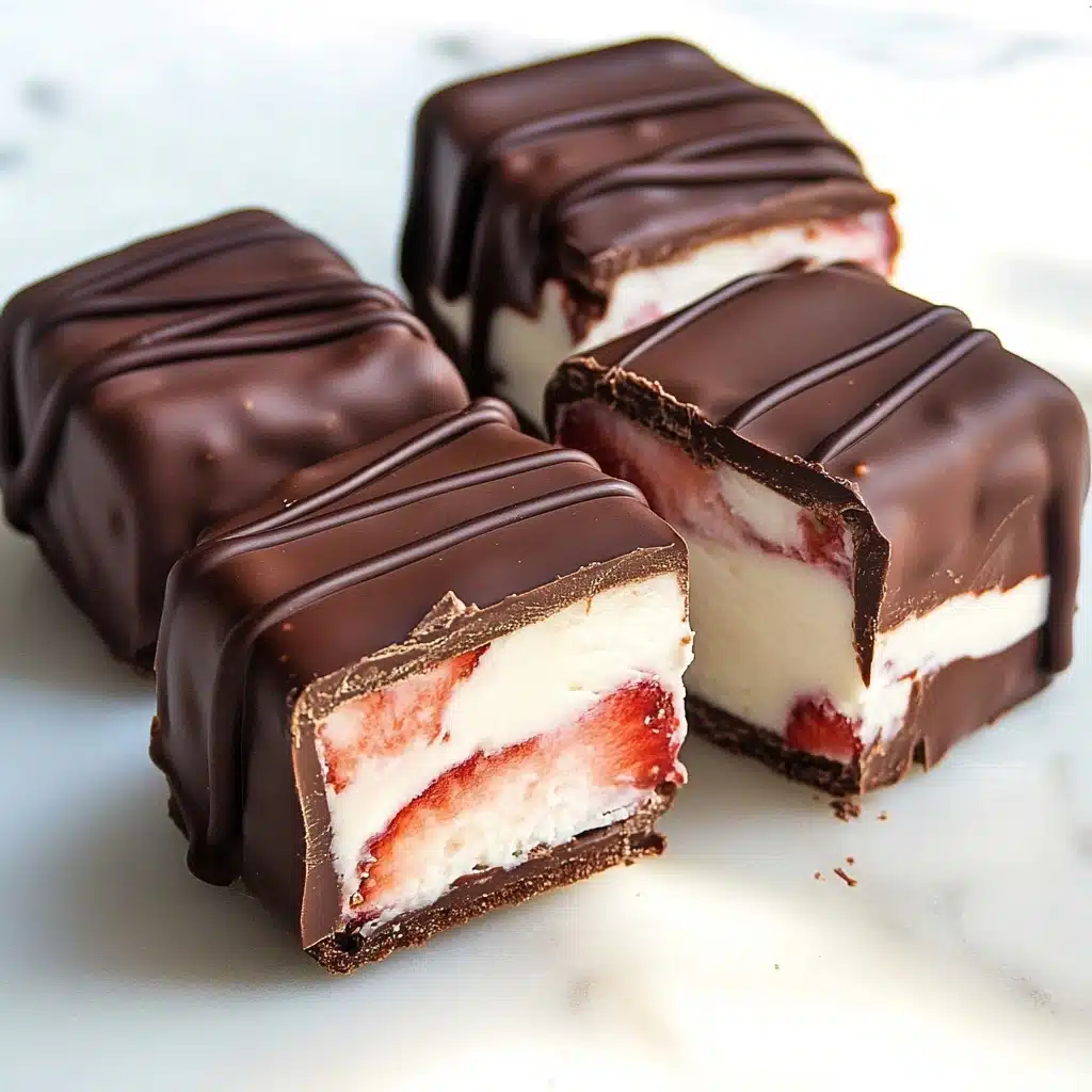 Chocolate Strawberry Frozen Yogurt Bars Recipe - Recipe Image