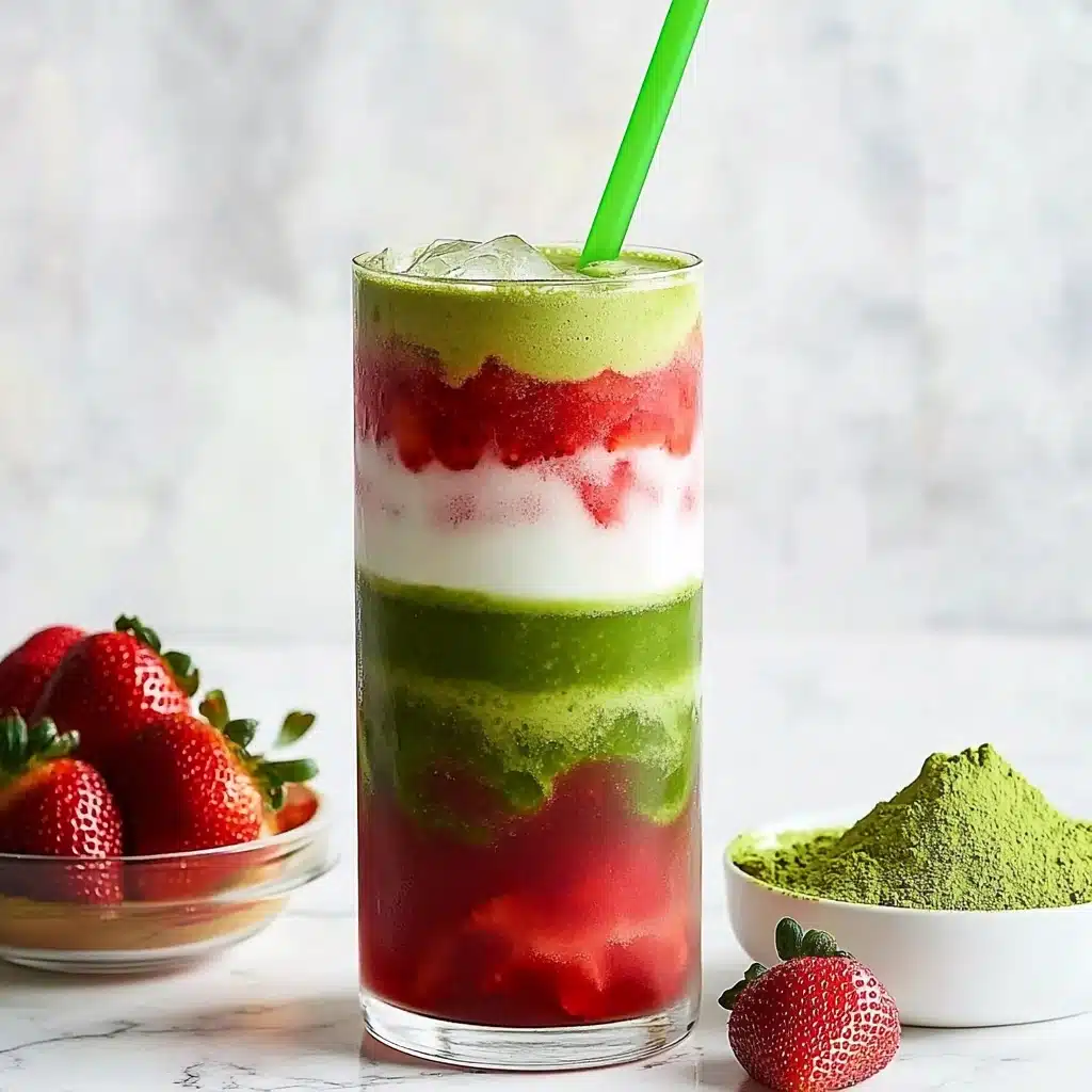 Iced Strawberry Matcha Latte Recipe - Recipe Image