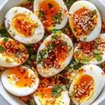 Spicy Chili Garlic Deviled Eggs Recipe