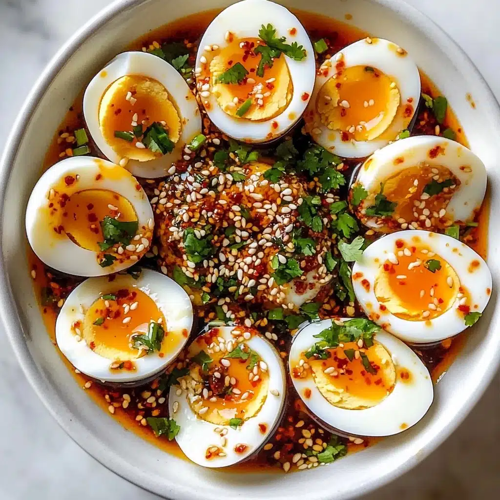 Spicy Chili Garlic Deviled Eggs Recipe - Recipe Image
