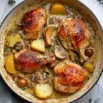 Herb Roasted Chicken in Creamy White Wine Sauce Recipe