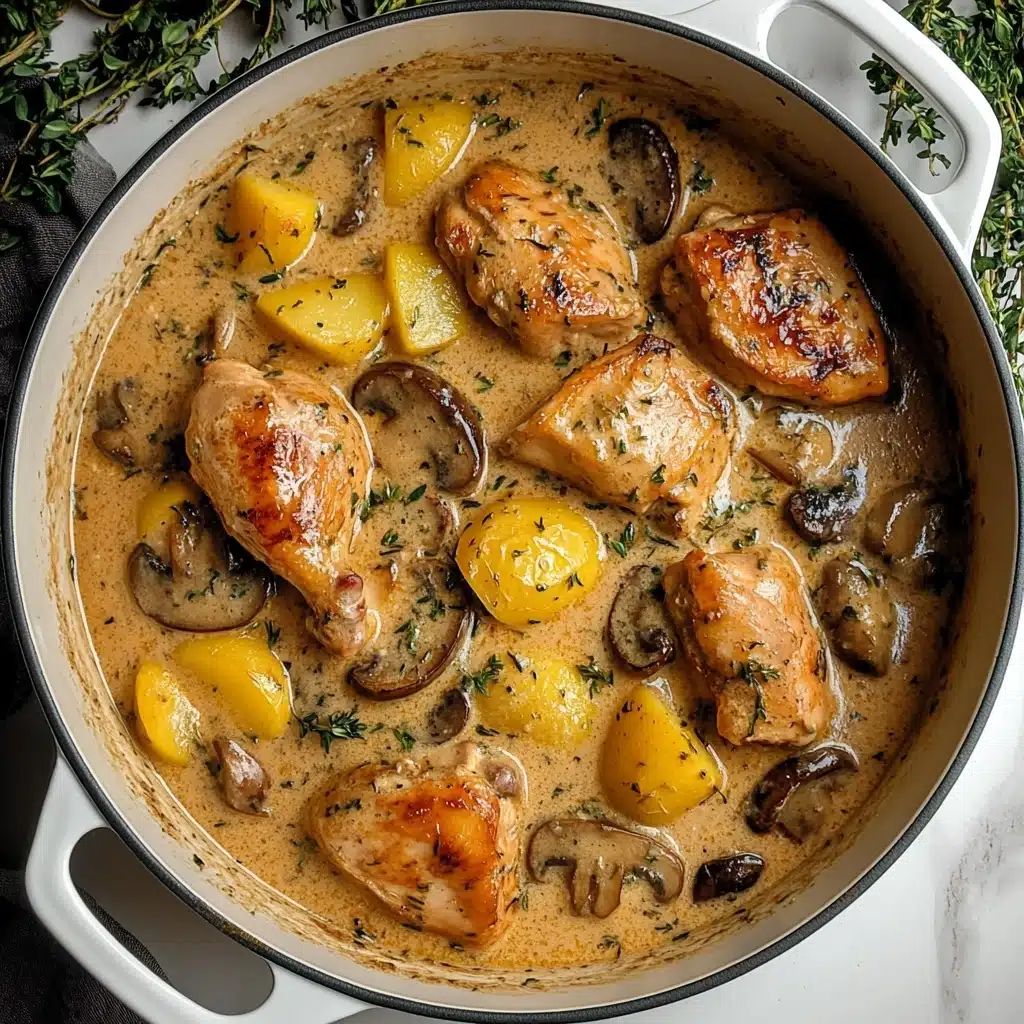 Herb Roasted Chicken in Creamy White Wine Sauce Recipe - Recipe Image