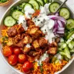 Chicken Shawarma Crispy Rice Salad with Lemon-Tahini Dressing Recipe