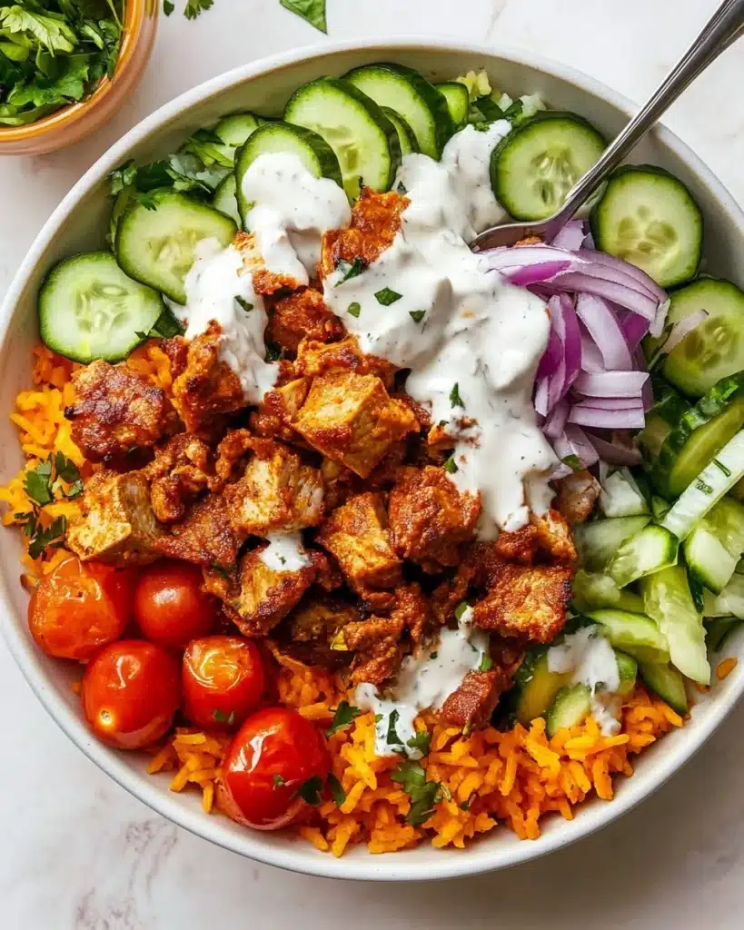 Chicken Shawarma Crispy Rice Salad with Lemon-Tahini Dressing Recipe