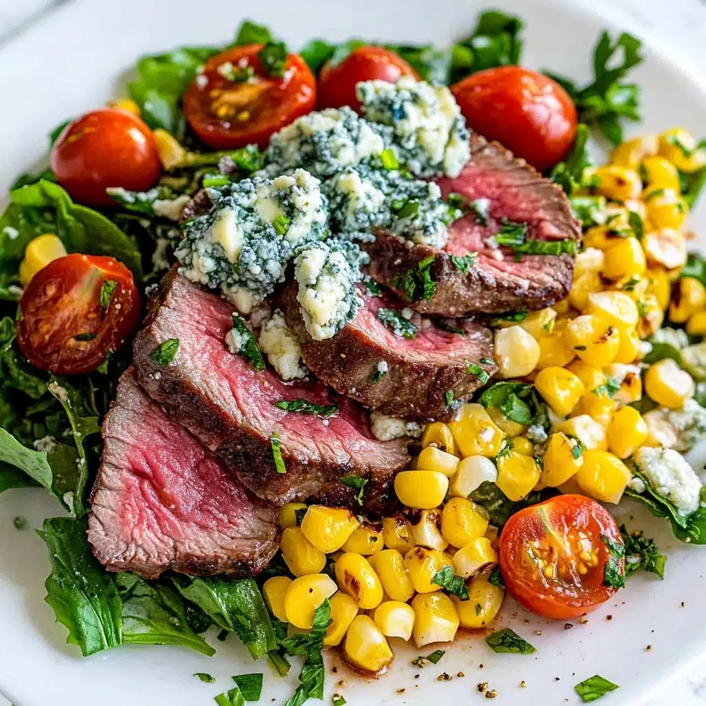 Balsamic Steak Gorgonzola Salad with Grilled Corn Recipe - Recipe Image